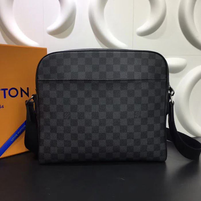 路易威登LV頂級原單 N41409 DAYTON中號經典商務記者包 Damier Graphite塗層帆布 YDH1560